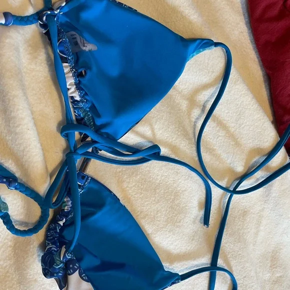 Blue Evil Eye Patterned Women's Bikini Set - Picture 8 of 9